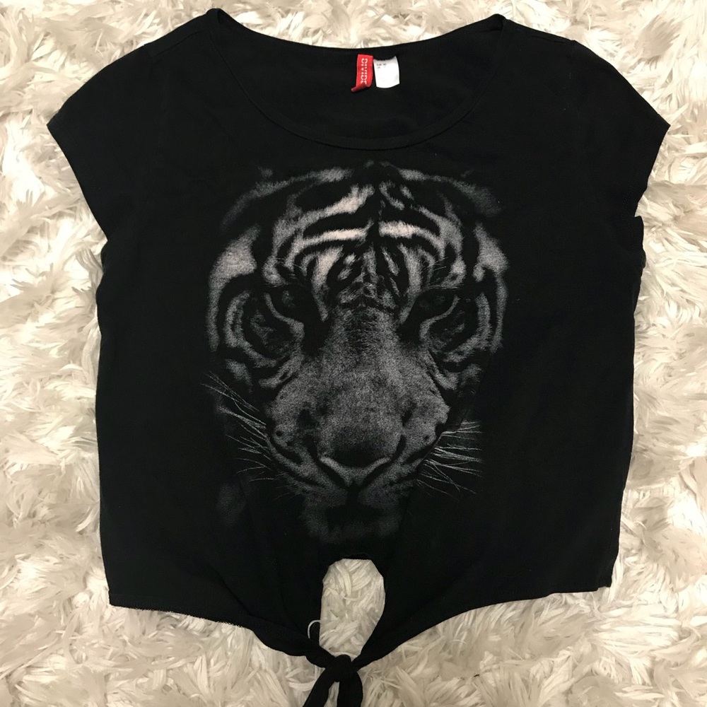 H&M Black Tiger Graphic Tee